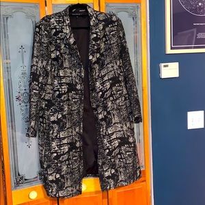 Lafayette 148 NY- black & white long jacket- Sz 16